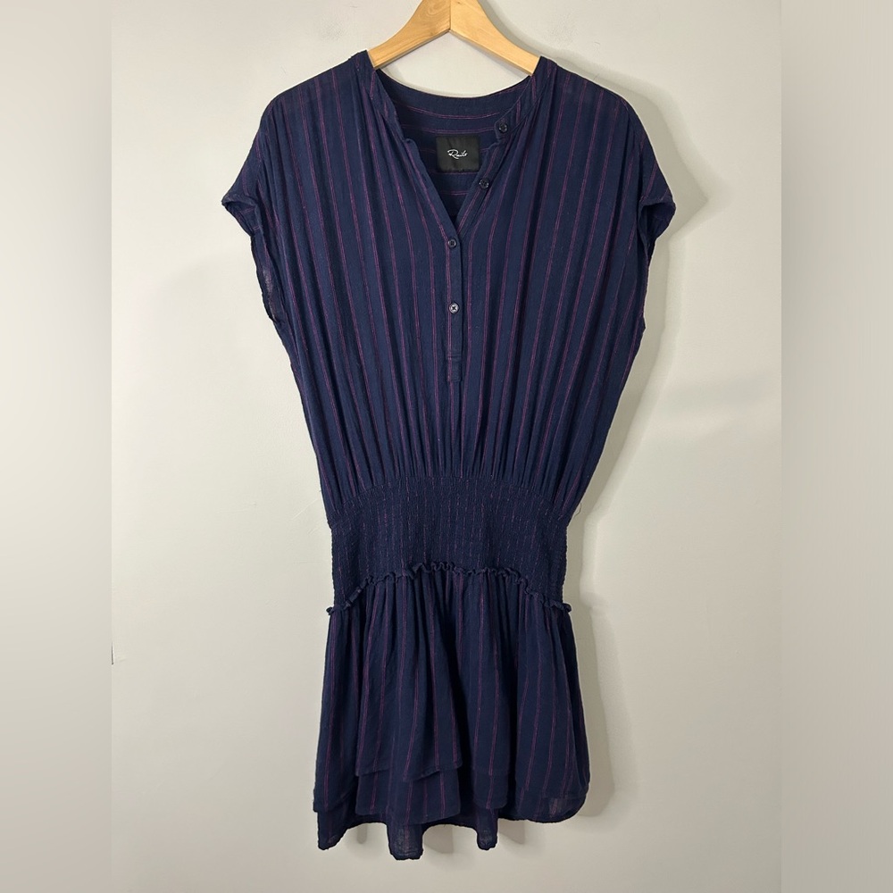 Rails Jolie Smocked Waist Button Front Mini Dress… - image 1